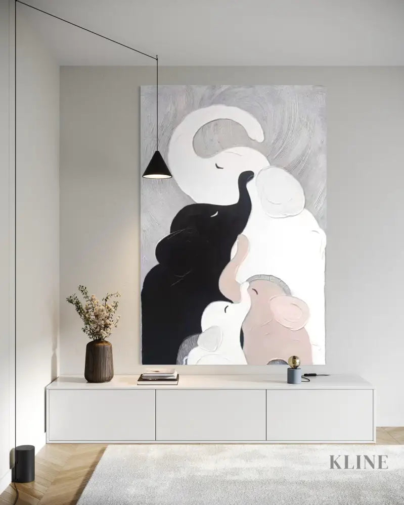 Elephant Embrace - Hand Painting