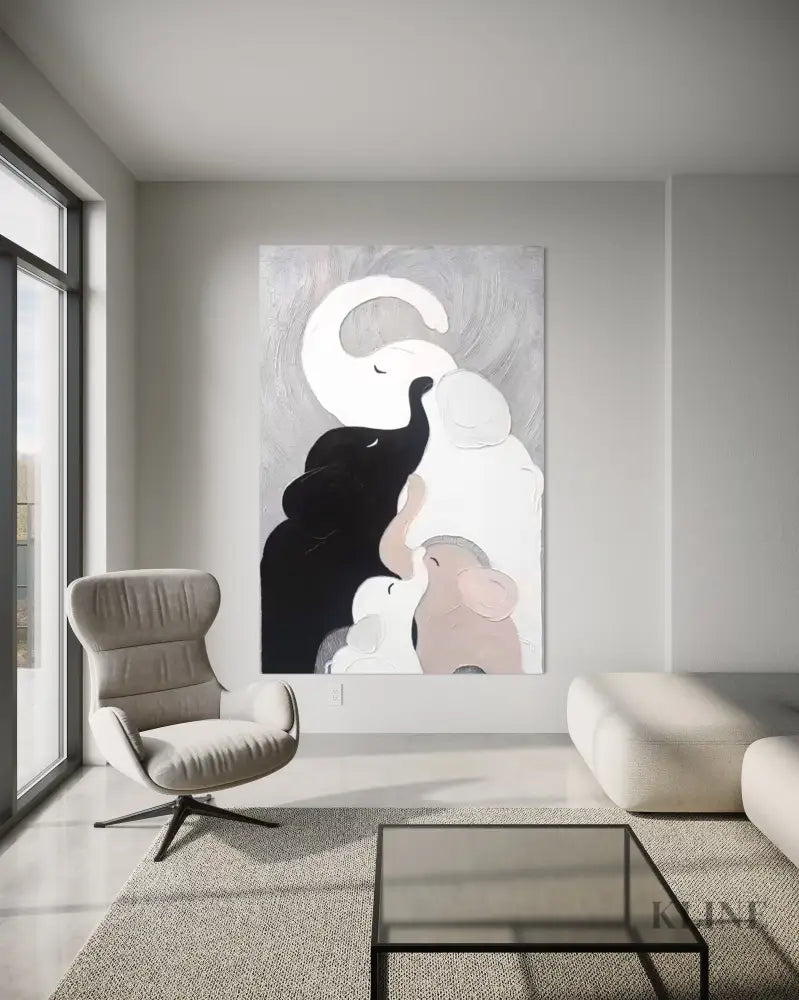Elephant Embrace - Hand Painting