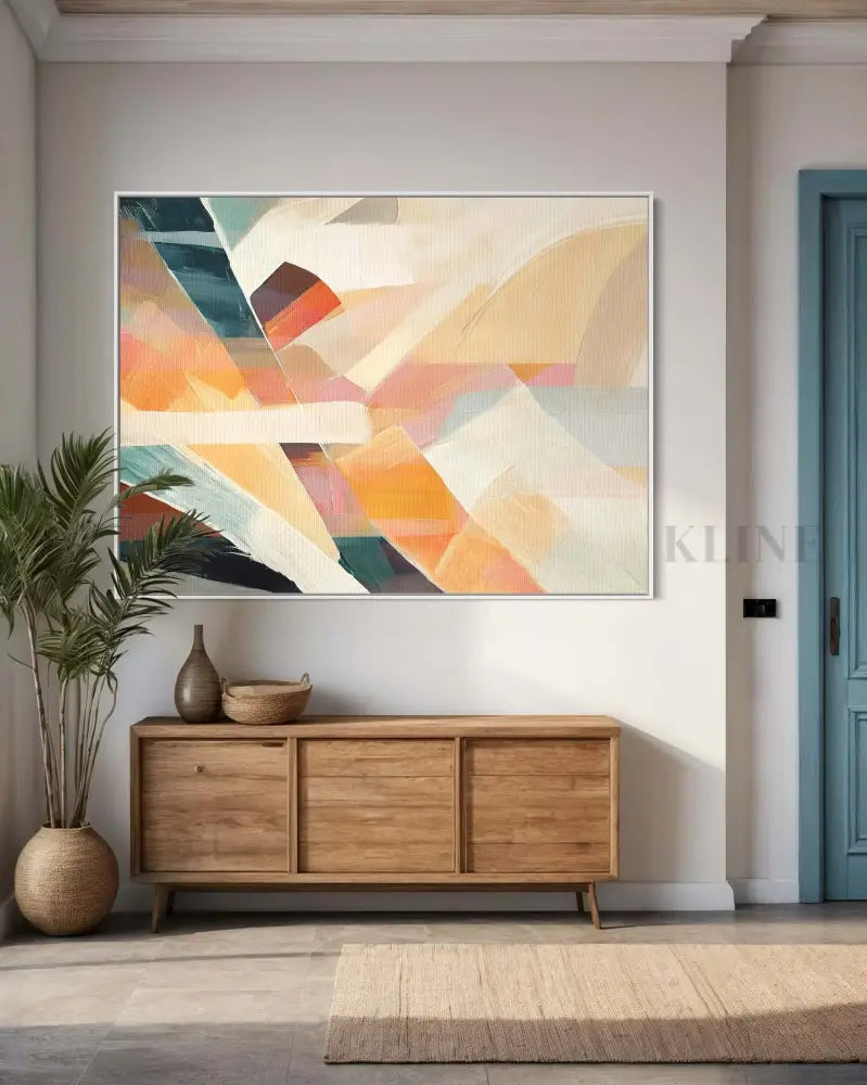Embody 1 - Hand Painting Orangefarbene Wandkunst