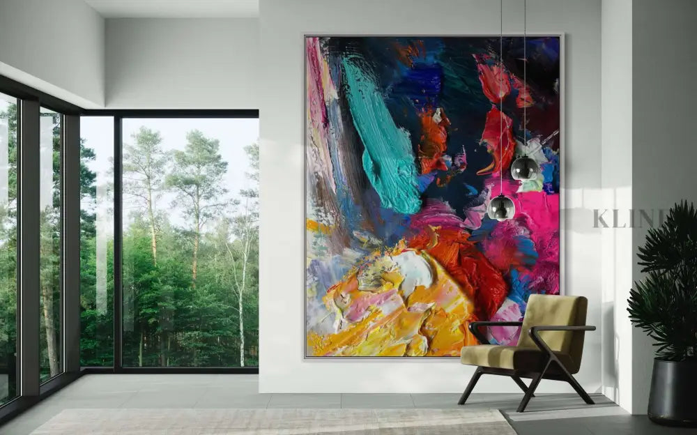 Vibrant, hand-painted Essaouira wall art by Kline Collective, transforming spaces with bold colors and ready-to-hang design. 