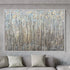 Abstract artwork depicting a forest in spring with vibrant colors and dynamic textures, enhancing any living space.