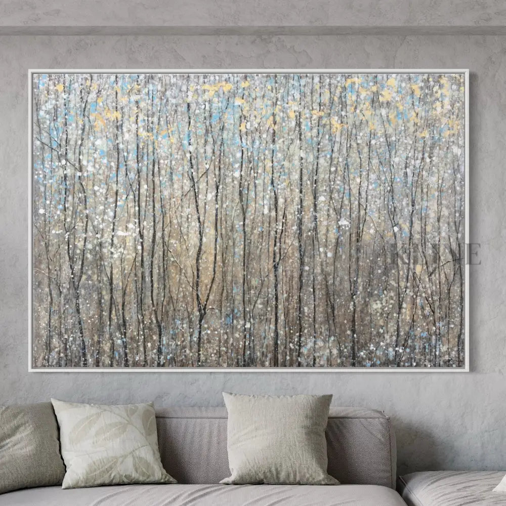 Abstract artwork depicting a forest in spring with vibrant colors and dynamic textures, enhancing any living space. Best Selling Paintings