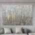 Abstract artwork depicting a forest in spring with vibrant colors and dynamic textures, enhancing any living space.