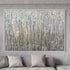 Abstract artwork depicting a forest in spring with vibrant colors and dynamic textures, enhancing any living space.