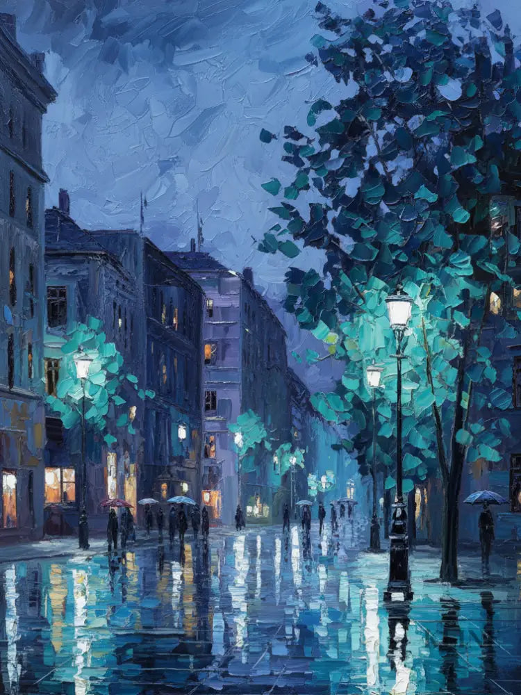 European Blue - Hand Painting Original Paintings for Sale