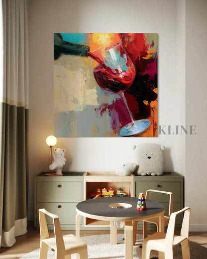 Expressive Wine Still Life - Hand Painting