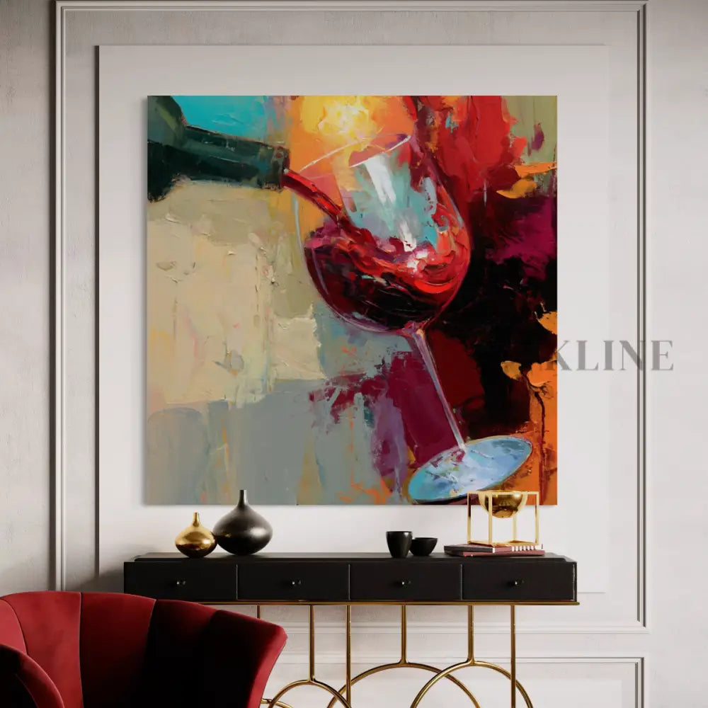 Expressive Wine Still Life - Hand Painting 