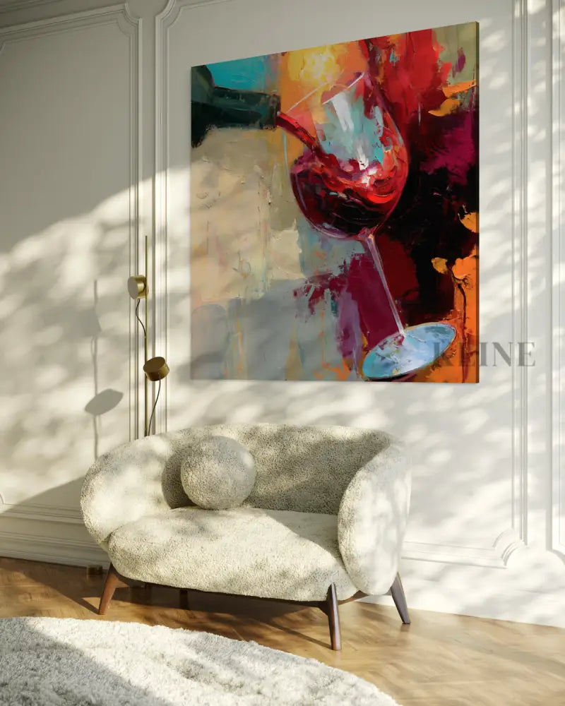 Expressive Wine Still Life - Hand Painting 