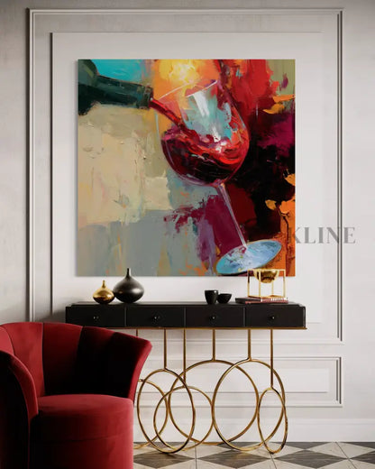 Expressive Wine Still Life - Hand Painting
