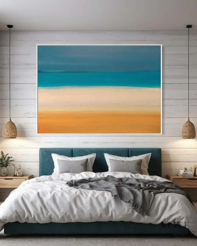 Faixa de Areia 01 - Hand Painting Orange Wall Art