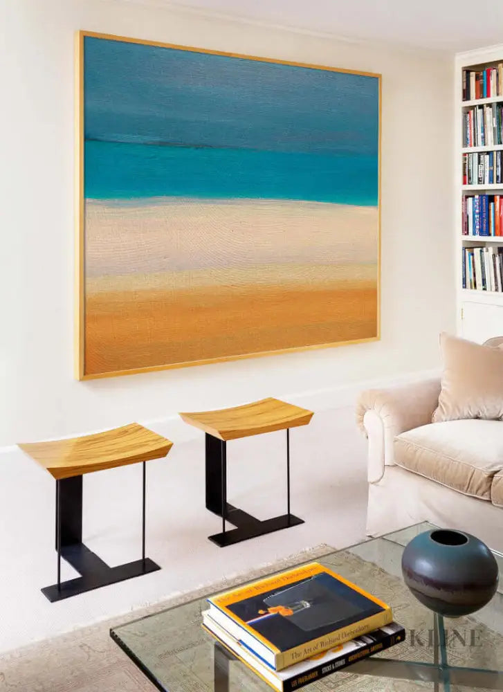 Faixa de Areia 01 - Hand Painting Orange Wall Art