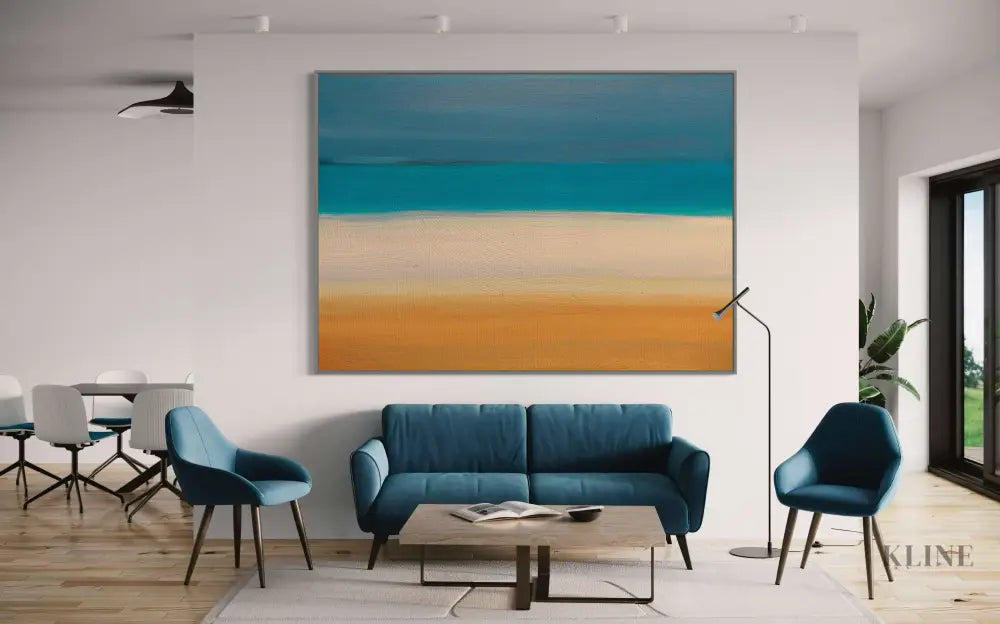 Faixa de Areia 01 - Hand Painting Orange Wall Art