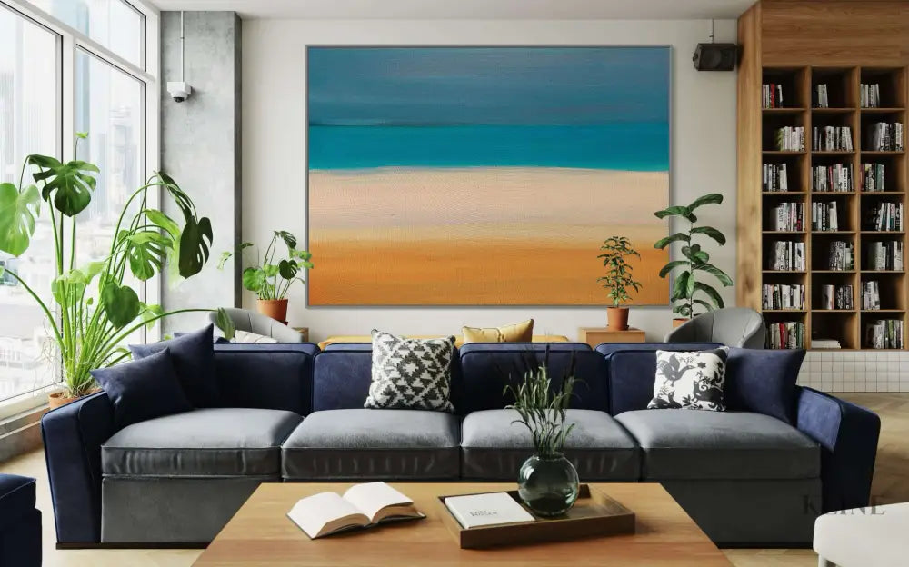 Faixa de Areia 01 - Hand Painting Orange Wall Art