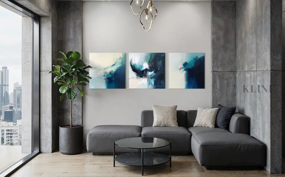 Falling Into Blue - Hand Painting