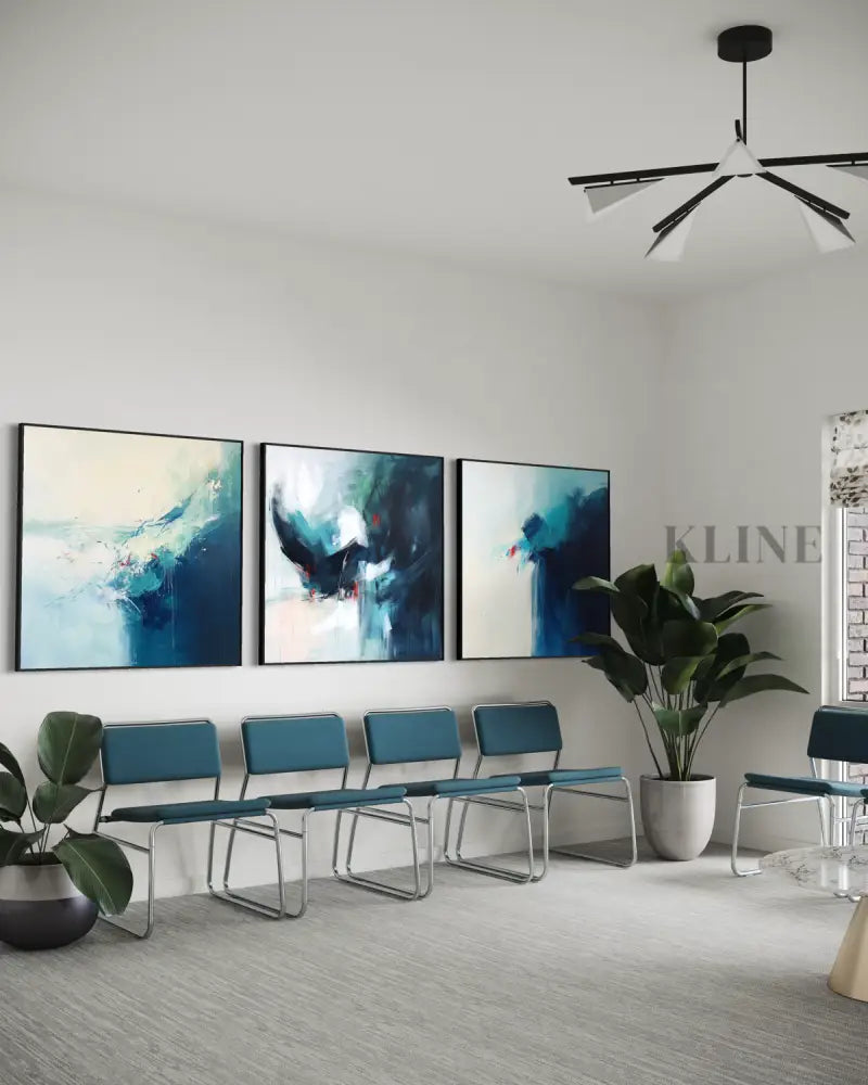 Falling Into Blue - Hand Painting