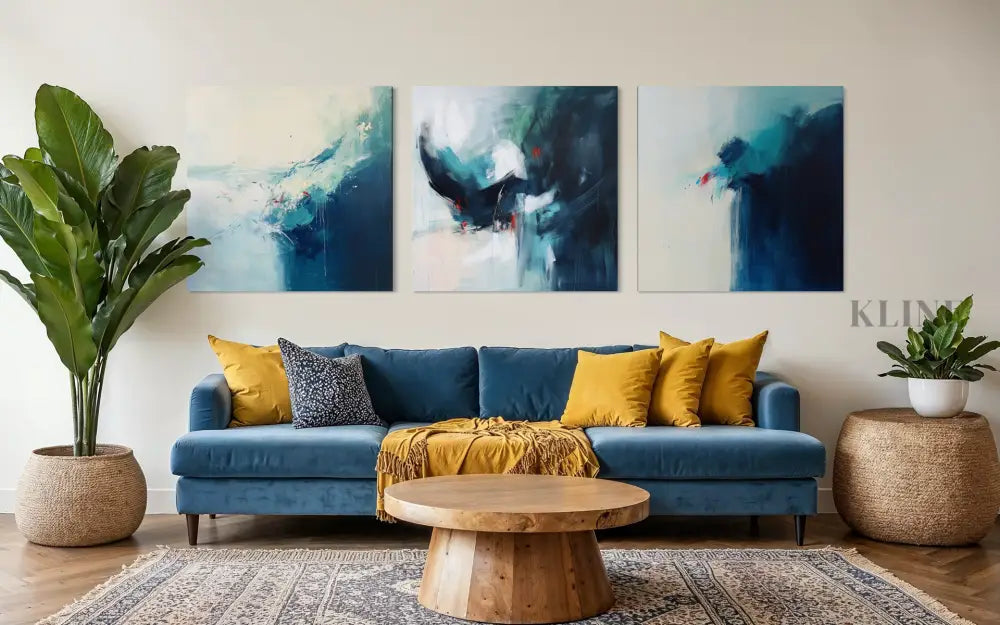 Falling Into Blue - Hand Painting 