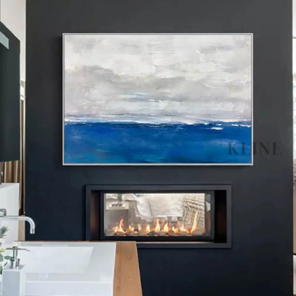 Far Away Ocean - Hand Painting غرفة المعيشة جدار الفن