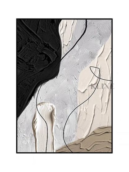 Far from Black and White Textured Painting - Hand Painting