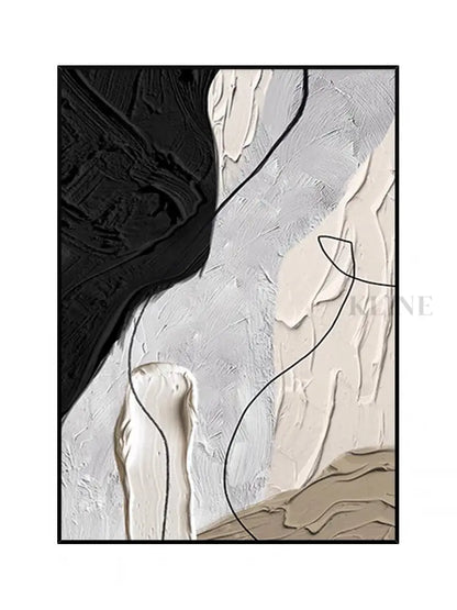 Far from Black and White Textured Painting - Hand Painting