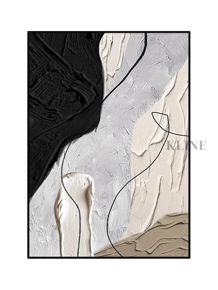 Far from Black and White Textured Painting - Hand Painting