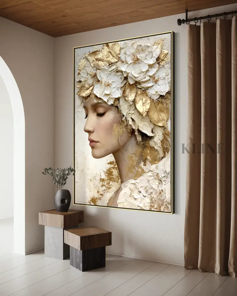 Floral Crown in Ivory - Hand Painting