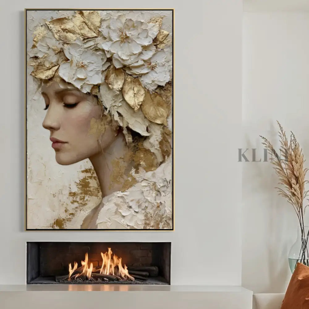 Floral Crown in Ivory - Hand Painting 