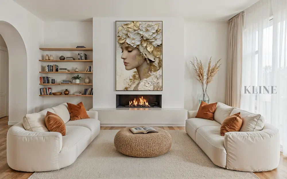 Floral Crown in Ivory - Hand Painting 