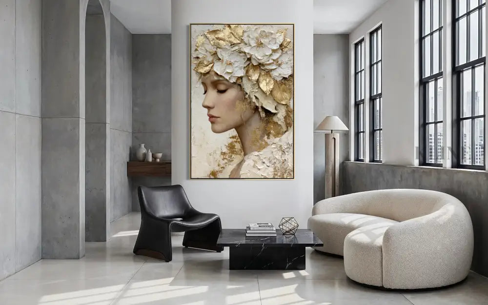 Floral Crown in Ivory - Hand Painting 