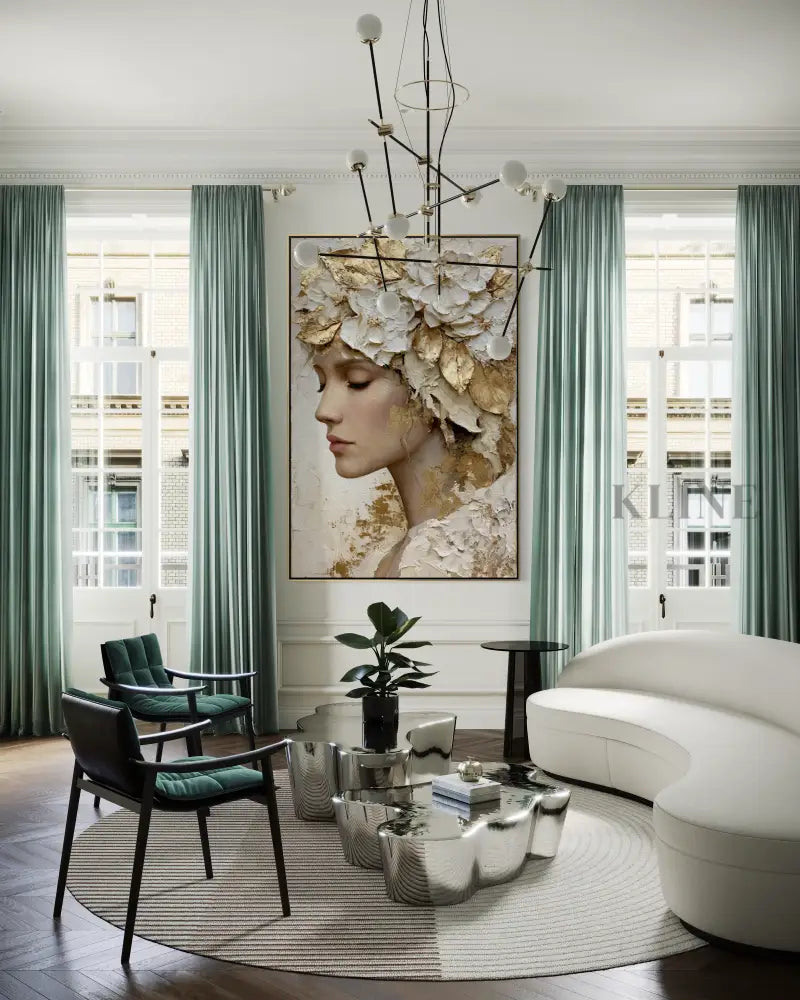 Floral Crown in Ivory - Hand Painting 