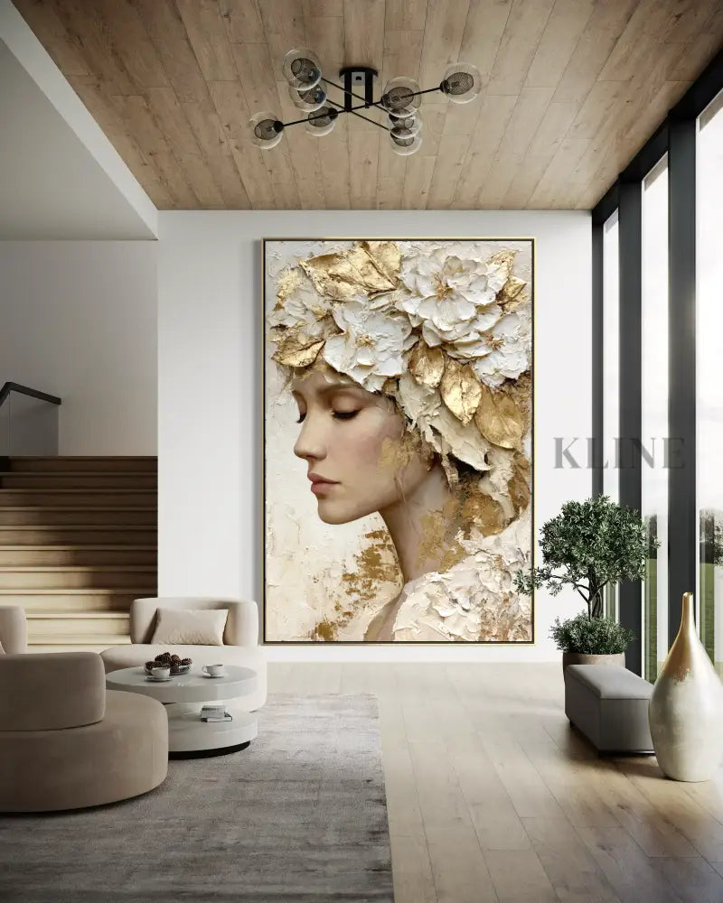 Floral Crown in Ivory - Hand Painting 
