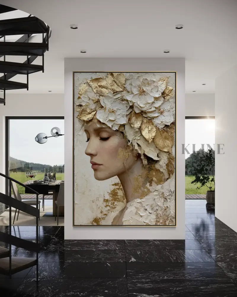 Floral Crown in Ivory - Hand Painting 