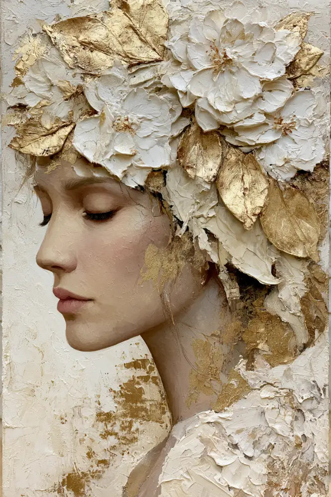 Floral Crown in Ivory - Hand Painting