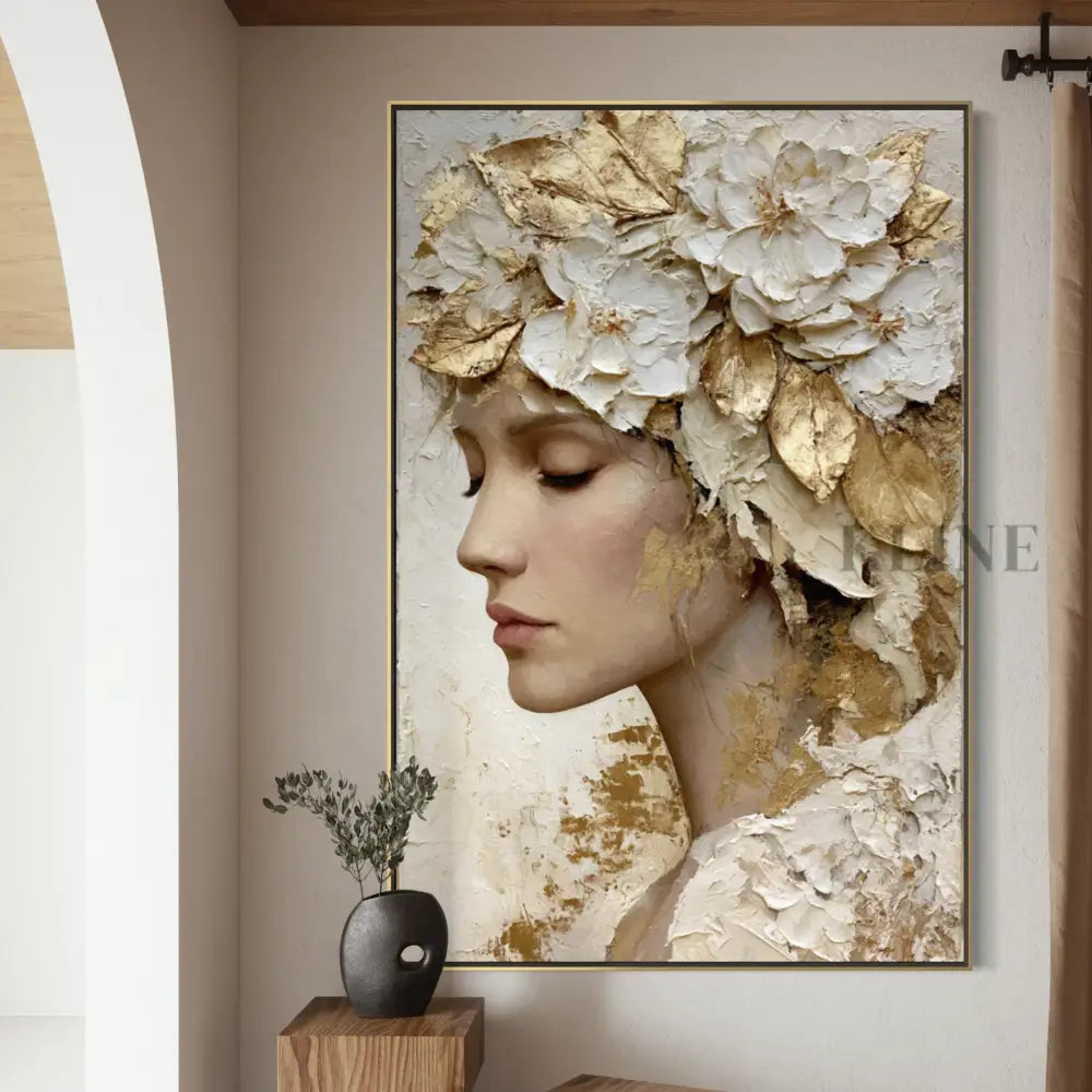 Floral Crown in Ivory - Hand Painting 