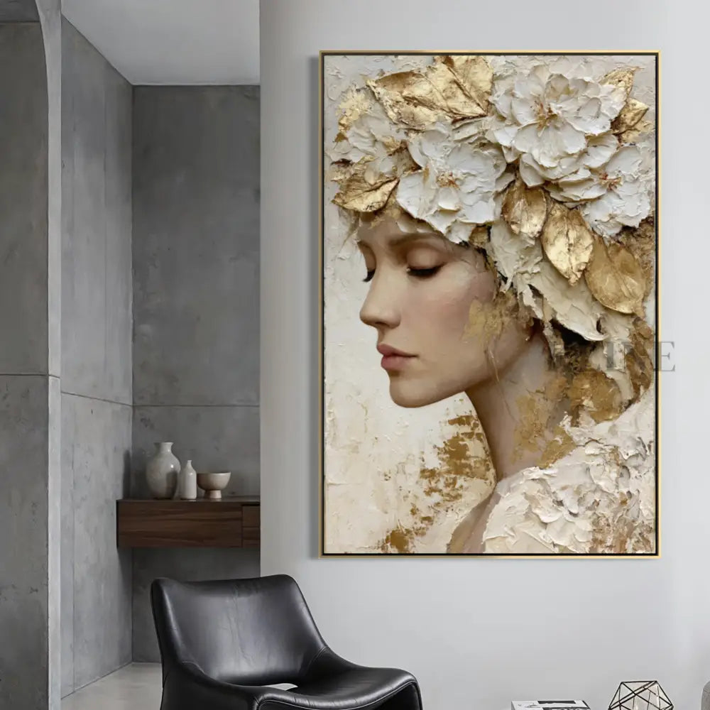 Floral Crown in Ivory - Hand Painting 