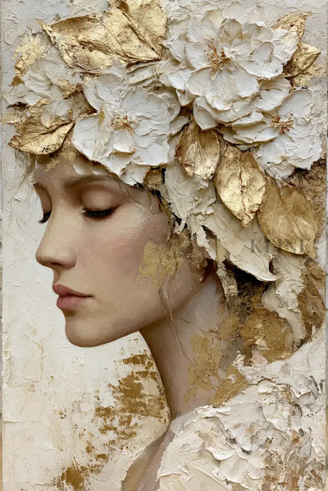 Floral Crown in Ivory - Hand Painting