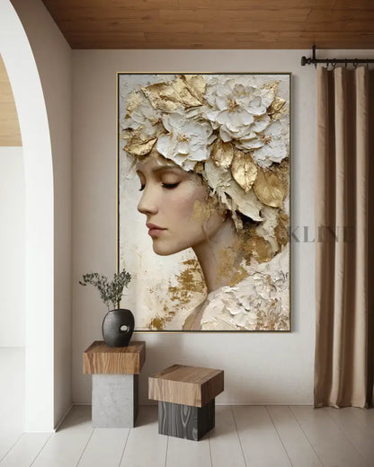 Floral Crown in Ivory - Hand Painting