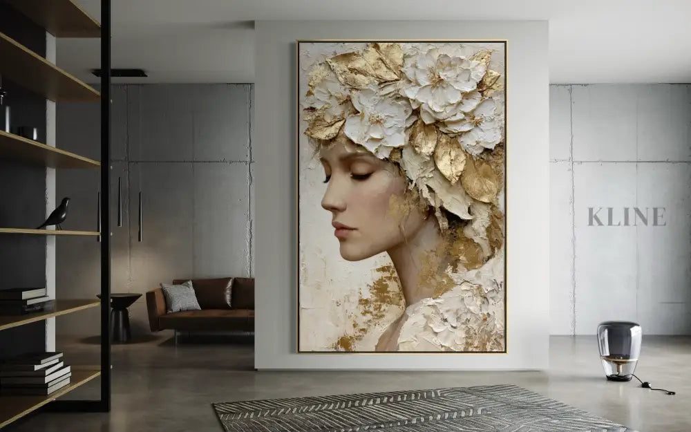 Floral Crown in Ivory - Hand Painting 