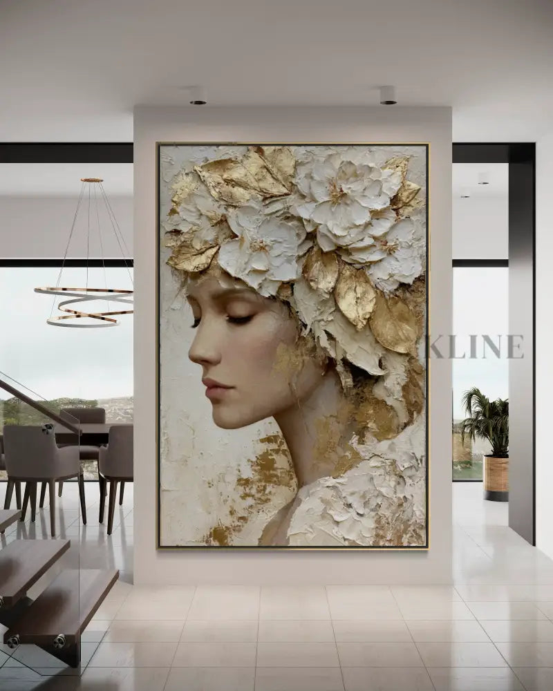 Floral Crown in Ivory - Hand Painting 