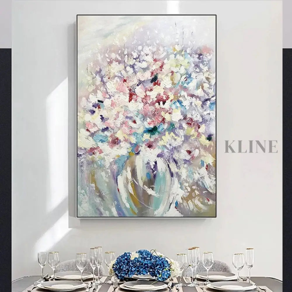 Floral Mist - Hand Painting لوحات فنية ولوحات جدارية عمودية