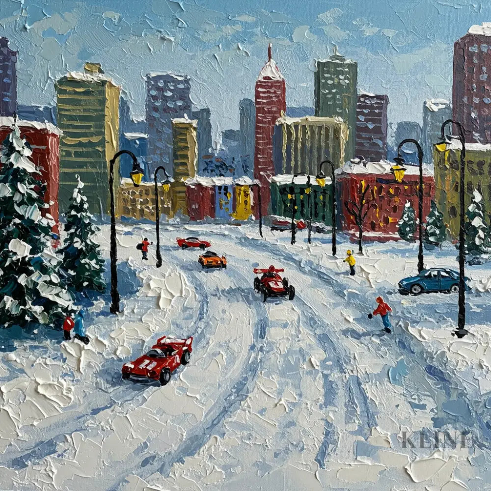 Frost-Kissed Metropolis - Hand Painting