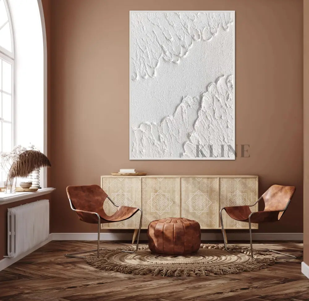 Frosty Whispers - Hand Painting 3D Textured Wall Art