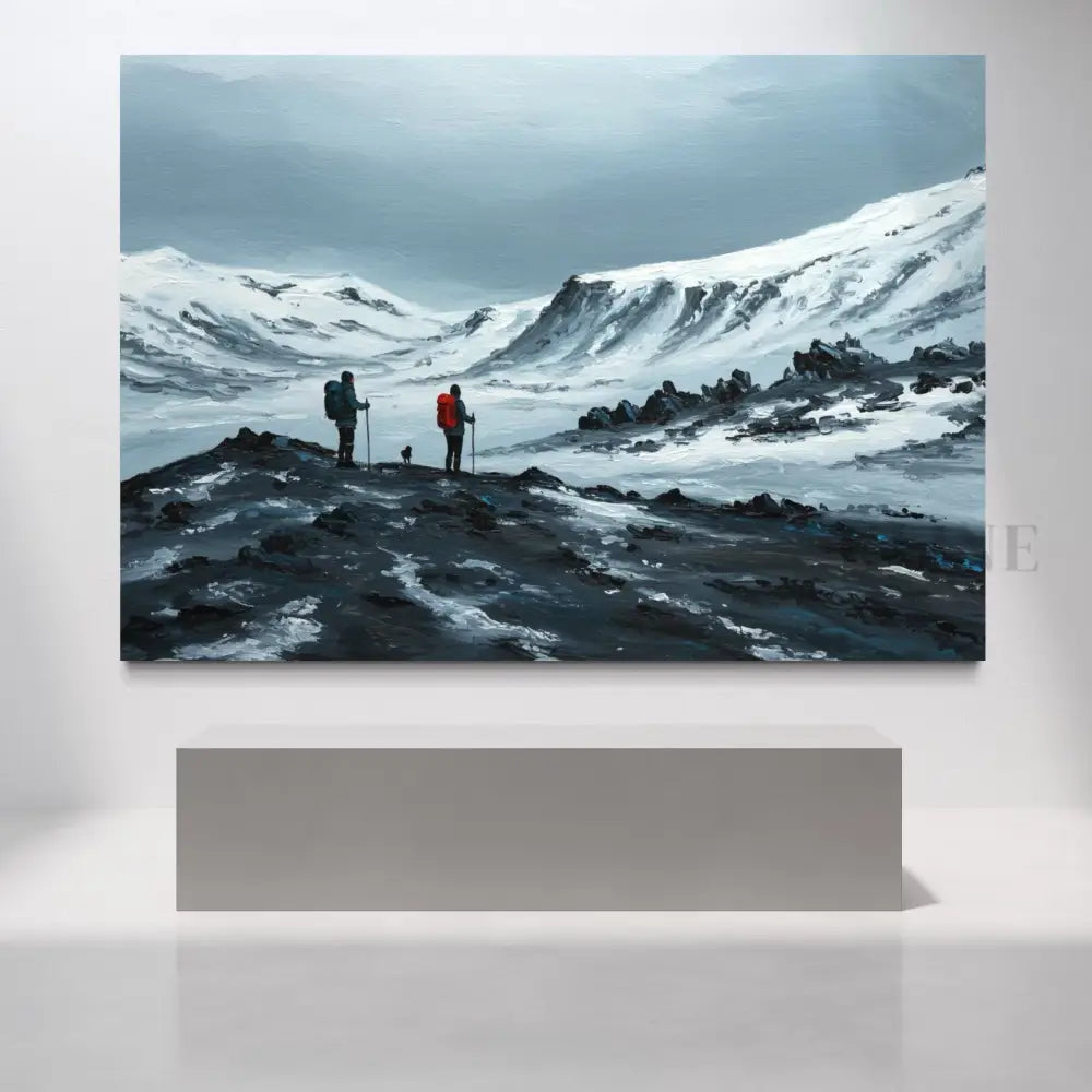 Frozen Frontier Odyssey - Hand Painting Arte da parete di tendenza