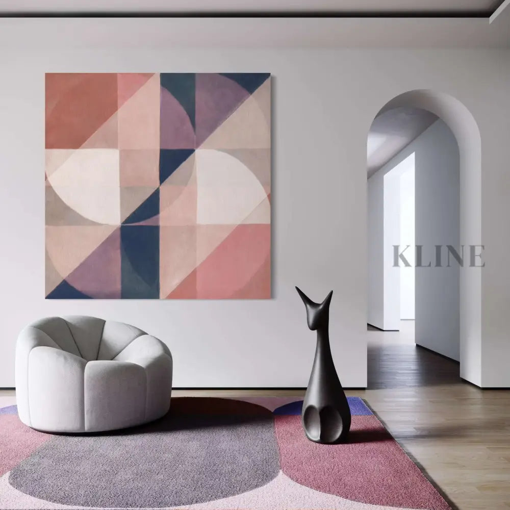 Geometric Breakdown 2 - Hand Painting Art mural rose