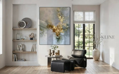 Gilded Cloud Drift - Hand Painting