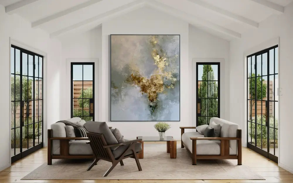 Gilded Cloud Drift - Hand Painting