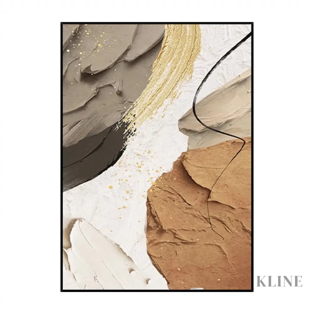 Glitter Gold Grey Brown &amp; Beige Textured Painting - Hand Painting