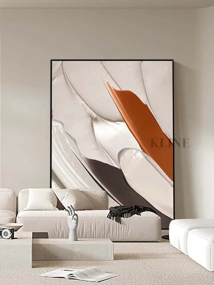 Glossy Textured Coffee Colored Painting - Hand Painting