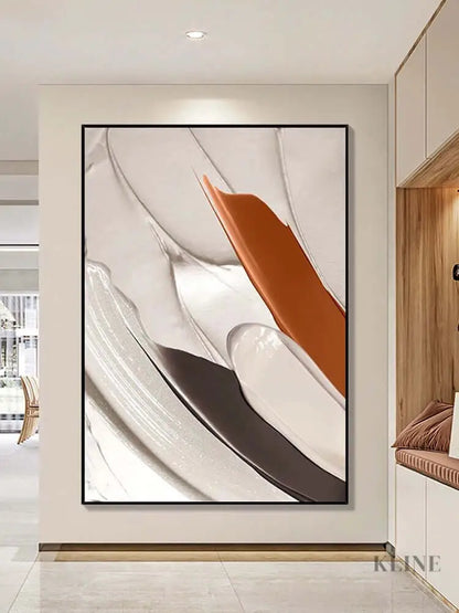 Glossy Textured Coffee Colored Painting - Hand Painting