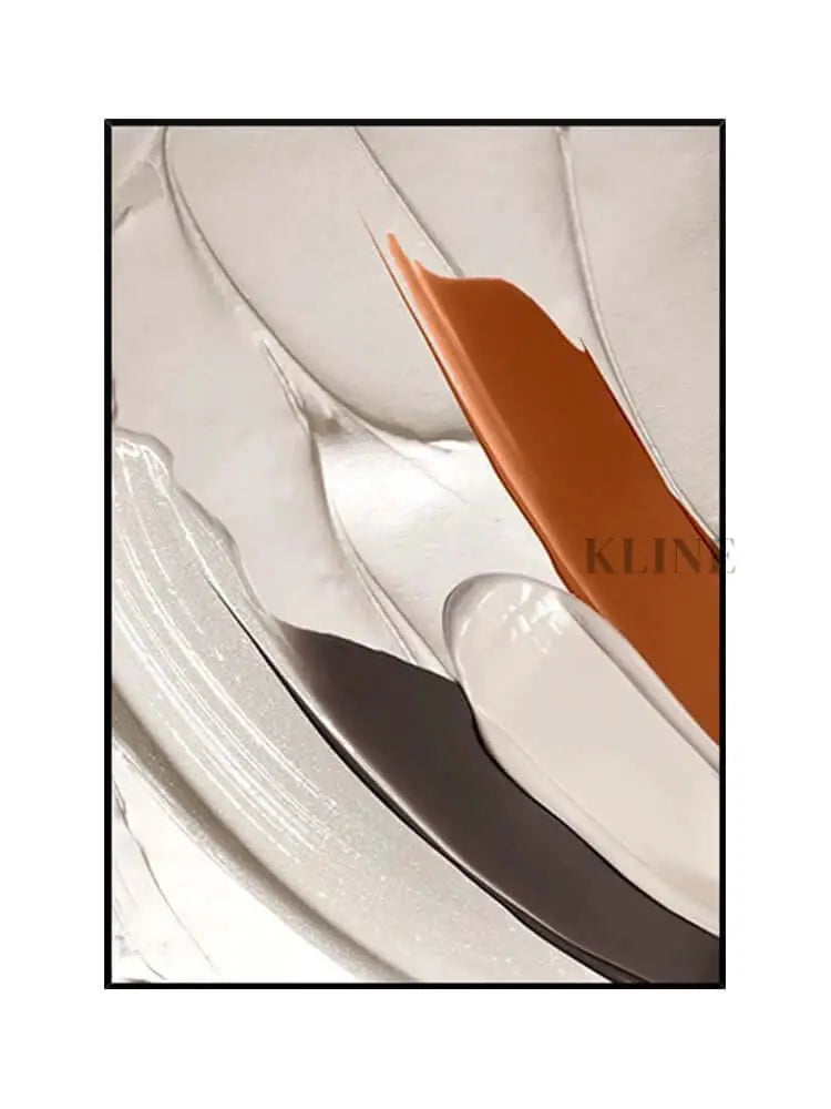 Glossy Textured Coffee Colored Painting - Hand Painting