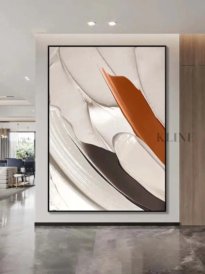 Glossy Textured Coffee Colored Painting - Hand Painting